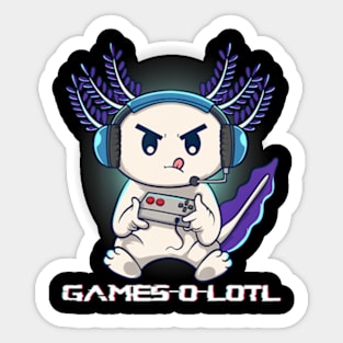 Axolotl Playing Console Video Games Gamesolotl Gaming Sticker